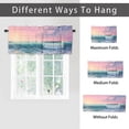 thumbnail image 6 of Beach Ocean Curtains Valances for Home Decor Watercolor Sunrise View Scene Coastal Seascape Window Valance for Bedroom Bathroom Living Room Dining Room Valances Set, 6 of 6