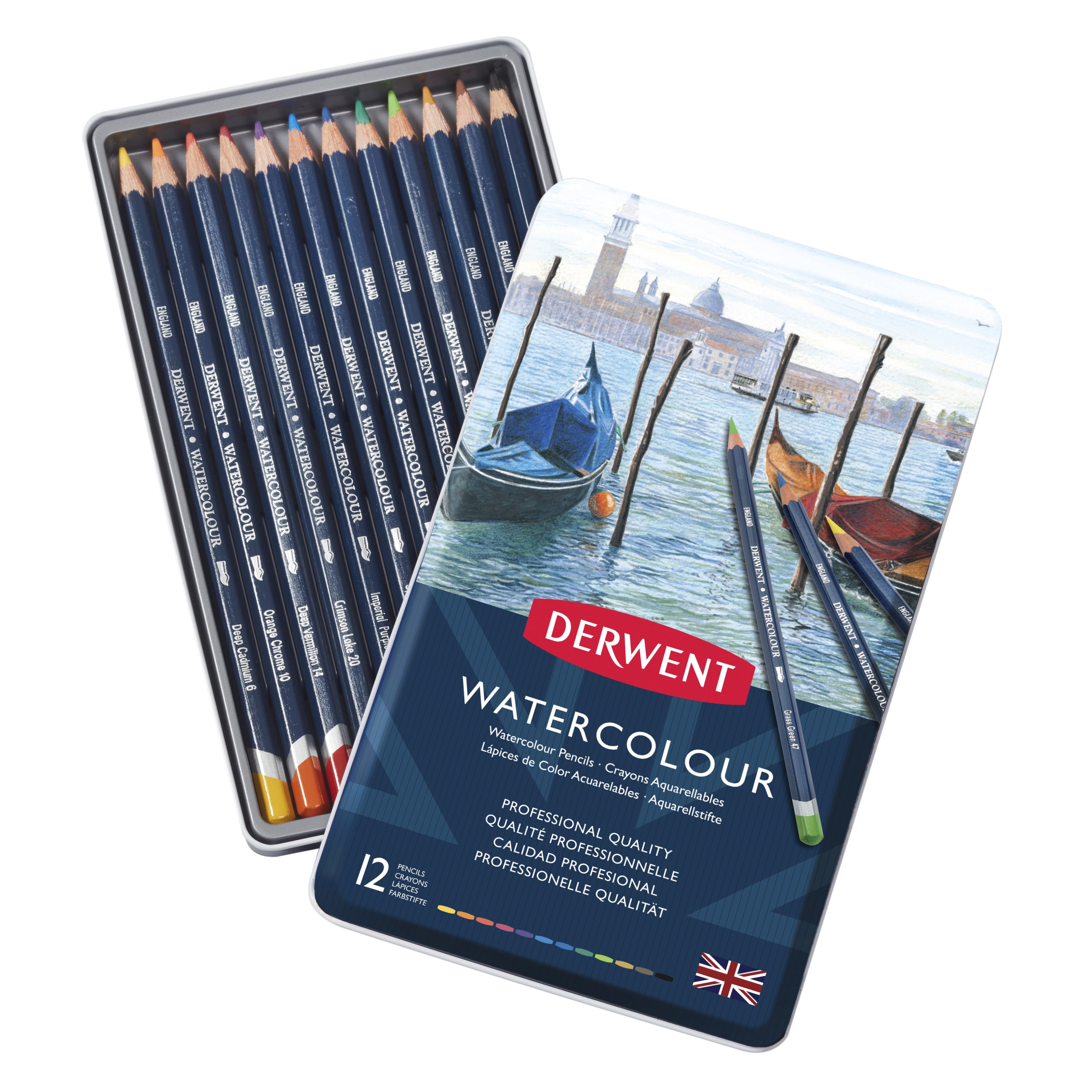 Derwent Watercolor Pencil 12Color Tin Set