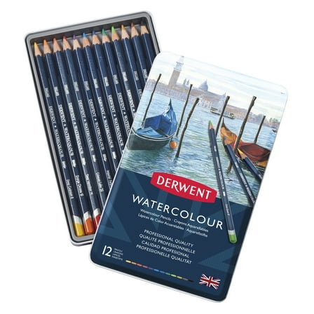 Derwent Watercolor Pencil 12-Color Tin Set