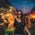 thumbnail image 6 of Women's Short Sleeve Cut Out Cold Shoulder Tops Deep V Neck T Shirts,,XL，G120907, 6 of 6