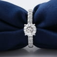 thumbnail image 3 of Blue Jewel 14K White Gold Plated Diamond Ring - Brilliant 1.8 Ct Round Cut Diamond Rings for Her - Solitaire with Accent Diamond Ring for Women's - Wedding Diamond Ring for Women's, 3 of 9
