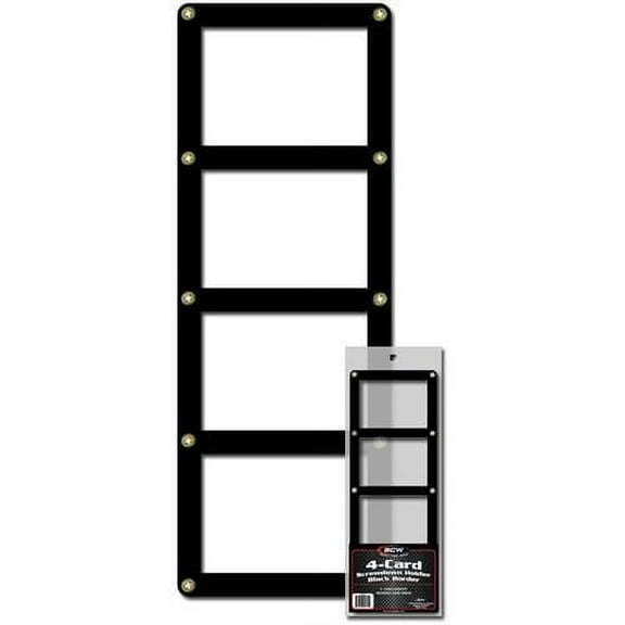 BCW 1-4CS-B 4 Card Screwdown Holder - Black Border