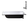 thumbnail image 5 of Streamline L-100-03-L-BL 60 in. x 30 in. Porcelain-Enameled Steel Alcove Bathtub in Glossy White, With External Left Drain in Matte Black, 5 of 11
