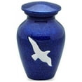 thumbnail image 3 of Bright Blue with Birds Adult Cremation Urn with 4 Tokens, 3 of 3