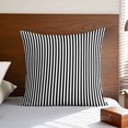 thumbnail image 4 of Pillow Covers 20x20 Inch, Black White Stripe Linen Pillowcase with Invisible Zipper, Modern Minimalist Geometric Striped Decorative Throw Pillow Covers Cushion Case for Couch Sofa Bed Living Room, 4 of 9