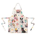 thumbnail image 2 of Dogs with Party Hats and Flowers Apron-Garden Aprons for Women with Pockets-Cotton Linen Waterproof Kitchen Cooking Gardening Aprons Adjustable for Kitchen,Cooking,BBQ and Salon 33x27 Inch, 2 of 7