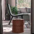 thumbnail image 3 of Round Wicker Waste Paper Bin and Basket with Removable Plastic Liner, Drop-in Oval Wicker Waste Basket, Round Organizer Holder for Bathroom, Kitchen, Bedroom, Home, Office (Size : 12L), 3 of 5