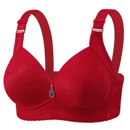 Gnurob Plus Size Push Up Bra for Women Hide Back Fat Bralettes Smoothing Bra Seamless No Underwire Bralette T-Shirt Underwear Clearance Deals  Red 38