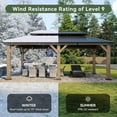 thumbnail image 2 of Dateyes 12' x 20' Outdoor Wood Gazebo, Hardtop Gazebo Permanent Wooden Pavilion with Galvanized Steel Double Roof, for Patio, Garden, Backyard, Cedar Wood, 2 of 8