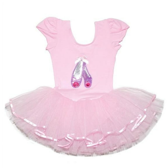 Wenchoice Pink Sequin Ballet Shoes Skirted Leotard - Toddler & Girls M(3-4Y)