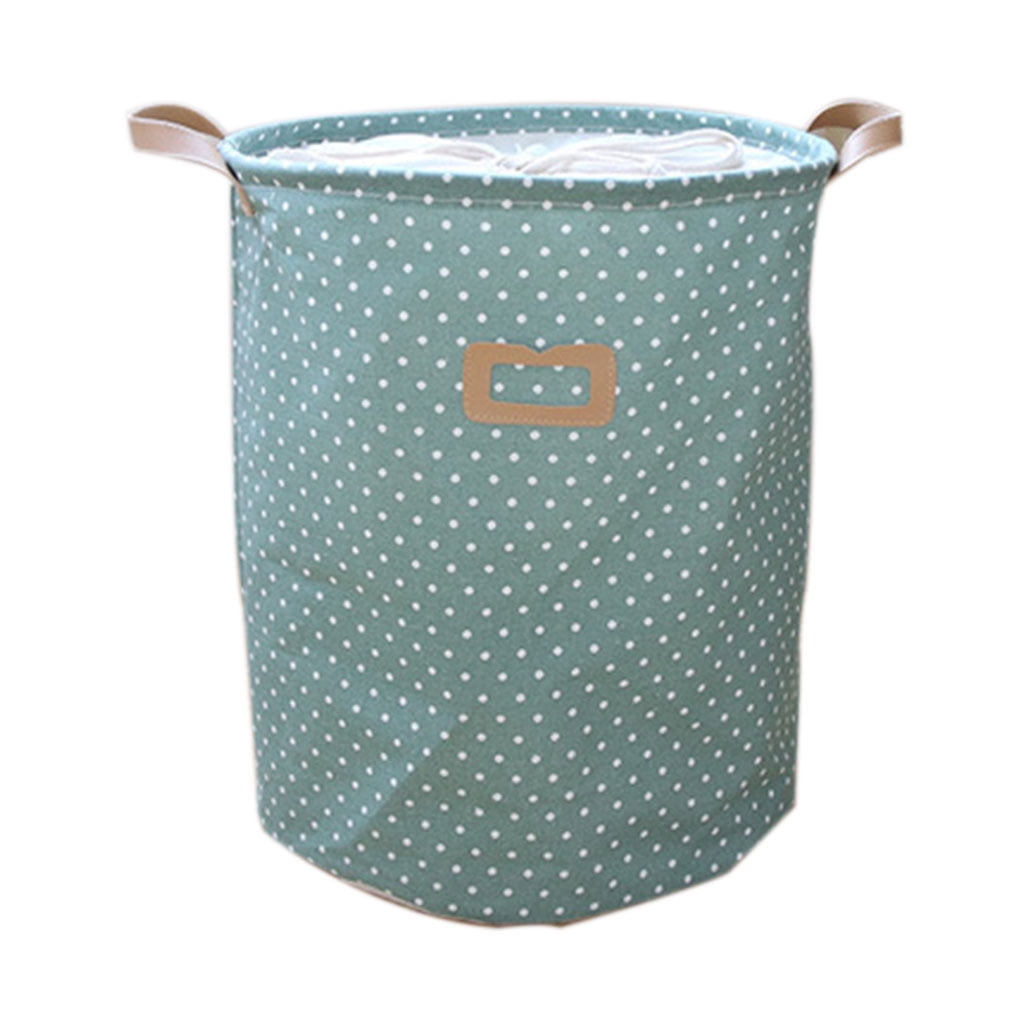 Golden Dot Polka Dot Collapsible storage Hamper with Handles Laundry Toy Box 
