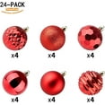 thumbnail image 4 of XmasExp Adornos de bolas de Navidad de 60 mm/2,36 pulgadas, juego de adornos navideños inastillables, decoraciones para bolas de árbol de Navidad, 24 quilates (2,36 pulgadas, rojo), 4 of 4