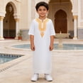 thumbnail image 4 of Tiijoy Girls African Abaya Kids Casual 3/4 Sleeve Loose Robe Gown Long Shirt, Sizes 1-6, 4 of 7