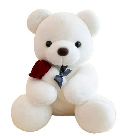 Chandail de Saint-Valentin Ours en Peluche Jouet en Peluche Algue Polaire Chandail à Capuchon Ours 25cm Meilleur Cadeau pour Amis Enfants Adultes Cadeaux d'Anniversaire