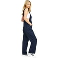 thumbnail image 2 of Revolt Women's Juniors Baggy Straight Leg Twill Overalls (Navy, M), 2 of 3