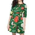thumbnail image 1 of FANCYINN Women's Backless Christmas Tree Sweater Tunic Dress 1/2 Sleeve Fit and Flare A-line Xmas Cocktail Green Midi Dresses L, 1 of 7