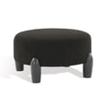 thumbnail image 5 of SAFAVIEH Couture Perez Scandinavian Faux Lamb Wool Ottoman, Black, 5 of 8