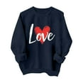 thumbnail image 2 of Ounisa Valentine's Day Sweatshirt for Women Funny Love Heart Letter Shirts Casual Pullover Long Sleeve Crewneck Clothes, 2 of 6