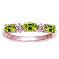 thumbnail image 3 of Star K � Oval 5x3 Genuine Peridot three stone oval band, 3 of 9