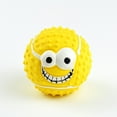 thumbnail image 6 of YaoZQ Latex Squeaky Dog Toy, Funny Face Ball, Soft Natural Rubber Fetch Toy for Puppies and Small Medium Dogs, 3.14 inch, Yellow, 6 of 6