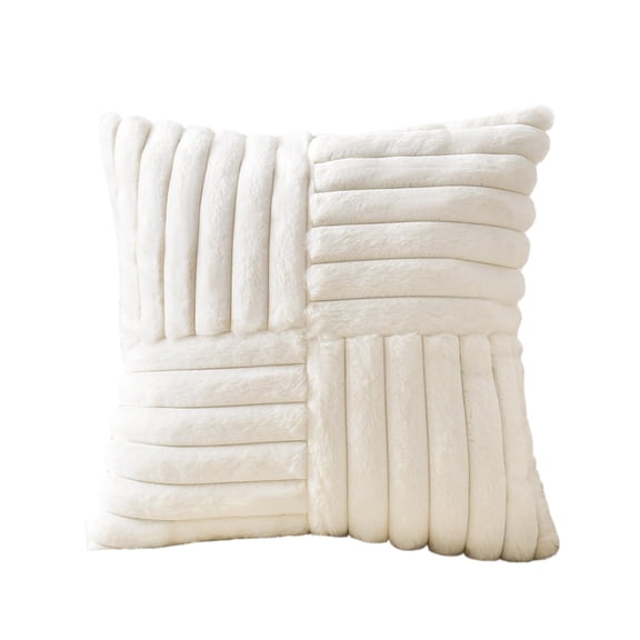Leodye 1PCS Solid Color Stripe Spliced Pillow Cover, Soft Breathable Fabric, Decorative Cushion Case for Home Sofa Bedroom Decoration -15.75x15.75in