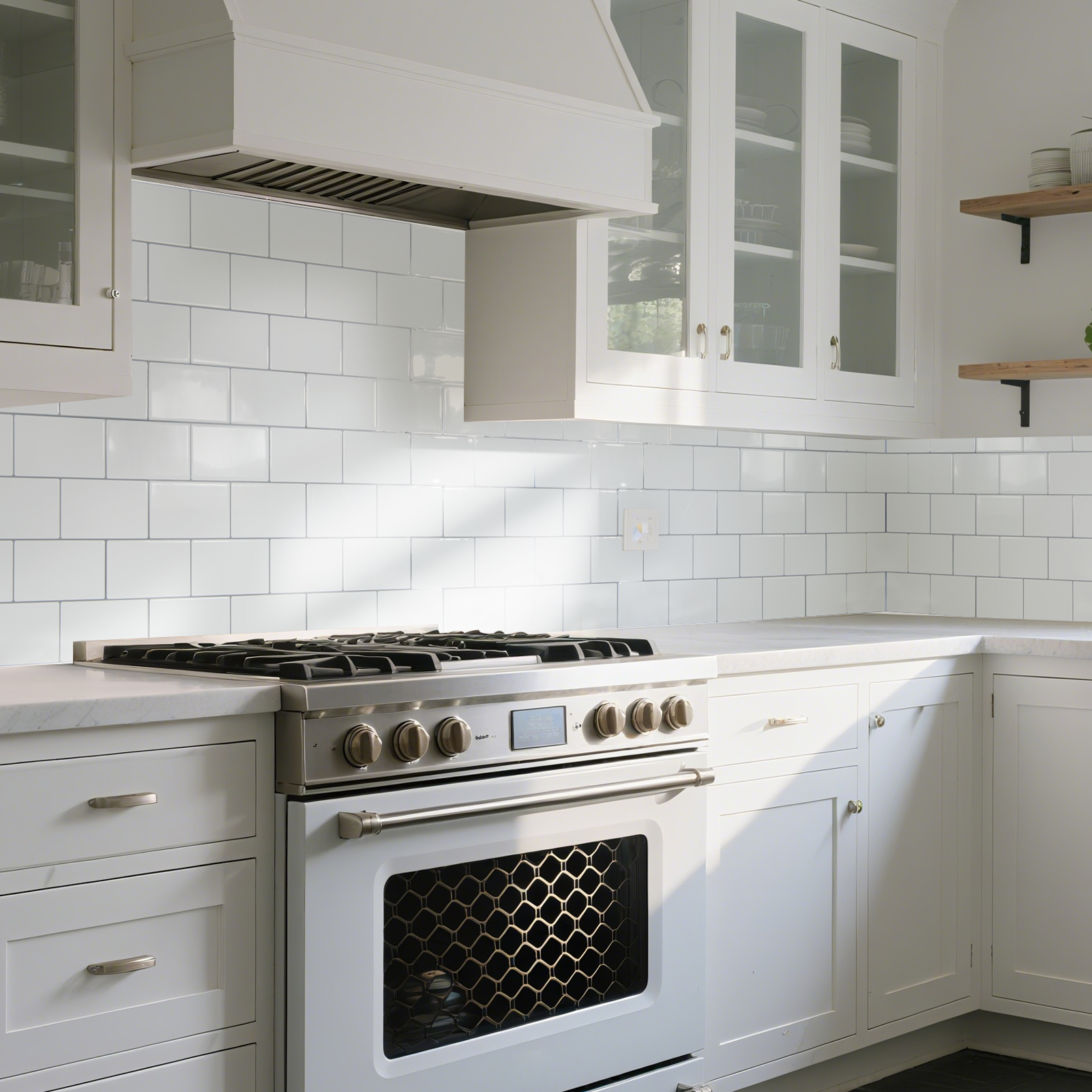10PCS 10.6''x12.6'' Peel and Stick Backsplash in White,Heavy-Duty Self-adhesive Subway Tile for Kitchen Bathroom