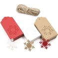 thumbnail image 3 of Farfi 50pcs árbol de navidad copo de nieve colgando kraft papel etiquetas de la tarjeta regalo de la tapa envolviendo Farfi 21038436, 3 of 6