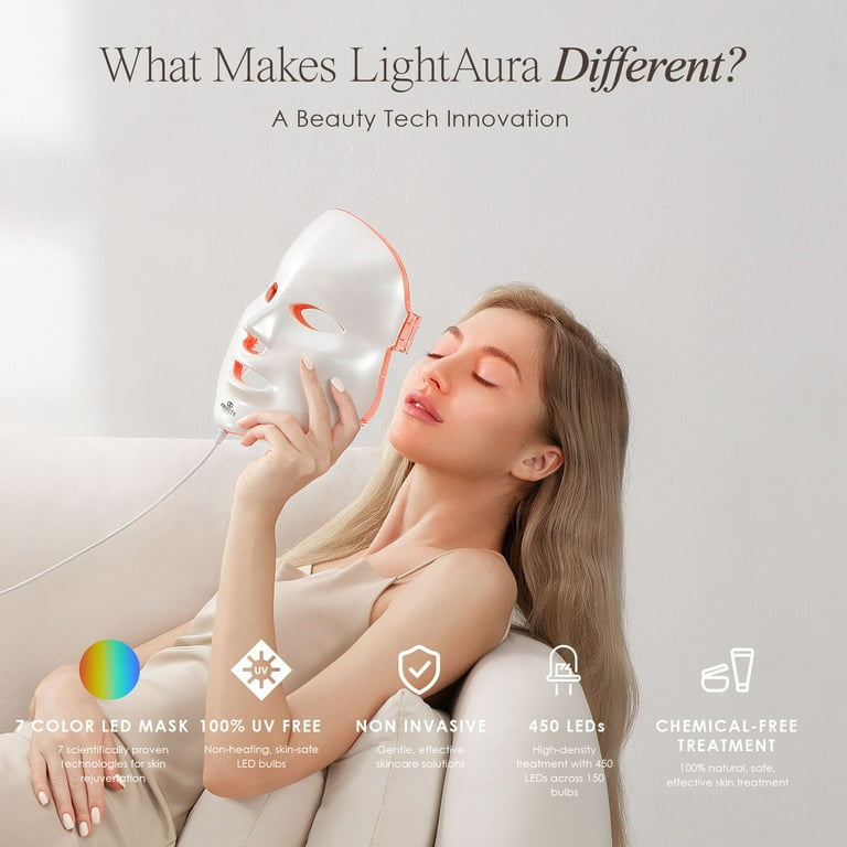 Project E Beauty LED Facial Therapy Mask, 7 Colors for Anti