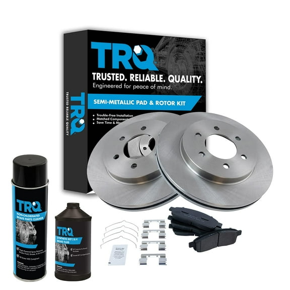 TRQ Premium Posi Metallic Brake Pad & Rotor Kit 6 Lug Front w/Chemicals BKA15787 Fits select: 2004-2008 FORD F150, 2006-2008 LINCOLN MARK LT