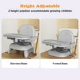 thumbnail image 7 of Baby Portable Booster Seat Adjustable Folding Baby Feeding Seat Toddler Chair for for Children up to 33 lbs, Gray, 7 of 7