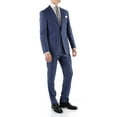 thumbnail image 2 of Ferrecci Men's Mason Navy Wool Slim Fit Notch Lapel 2 Piece Suit with Matching Flat-Front Dress Pants (44 Regular), 2 of 7