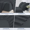 thumbnail image 5 of WISHEAD 4 Piece Queen Sheet Set, Deep Pocket Soft Bed Sheets, Breathable Cooling Bedding, Easy Care, Dark Grey, 5 of 10