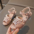 thumbnail image 5 of Viluyesy Girls Rhinestone Bow Sandals Kids Pointed Dress Heels Summer Wedding Party Performance Princess Shoes Pink Size 2 M, 5 of 7