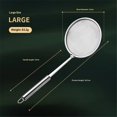 thumbnail image 5 of Fine Mesh Skimmer Spoon, Professional 304 Stainless Steel Hot Pot Fat Strainer for Oil Filter Skimming Grease and Foam, Durable Multi-Functional Kitchen Cooking Mesh Food Strainer Ladle-3 Pack, 5 of 5