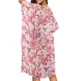 thumbnail image 4 of HELLHERO Hummingbirds Flowers Bathing Suit Cover Up Casual Polyester Loose Kimono Swimsuit Cover up, 4 of 6