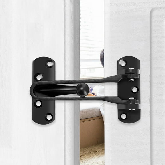 NICEXMAS 2Pcs Swing Bar Door Guard Black Door Lock for Home and Hotel Security with Easy Installation