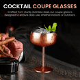 thumbnail image 7 of TMNovo Coupe Glasses Set of 4 - 15 oz Matte Copper Stainless Steel Martini & Champagne Glasses Set, 7 of 7