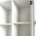 thumbnail image 2 of Noble House Florin 55" L-Shaped Corner Desk with Hutch, Study Modern Style Table, Integrated Bookshelf, White, 2 of 11