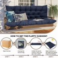 thumbnail image 6 of Porch Swing Cushions 60in , Waterproof Outdoor Replacement Glider Cushions, 2-3 Seater Patio Bench Cushions with Backrest for Garden,Backyard, 6 of 7