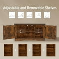 thumbnail image 6 of Shoe Bench, Entryway Storage Bench with Doors, Cushion, 2-Tier Shoe Rack with 6-Cubby, 31.5”L x 13.8”W Shoe Organizer Cabinet, Adjustable Shelf, Living Room, Bedroom, Rustic Brown, 6 of 18