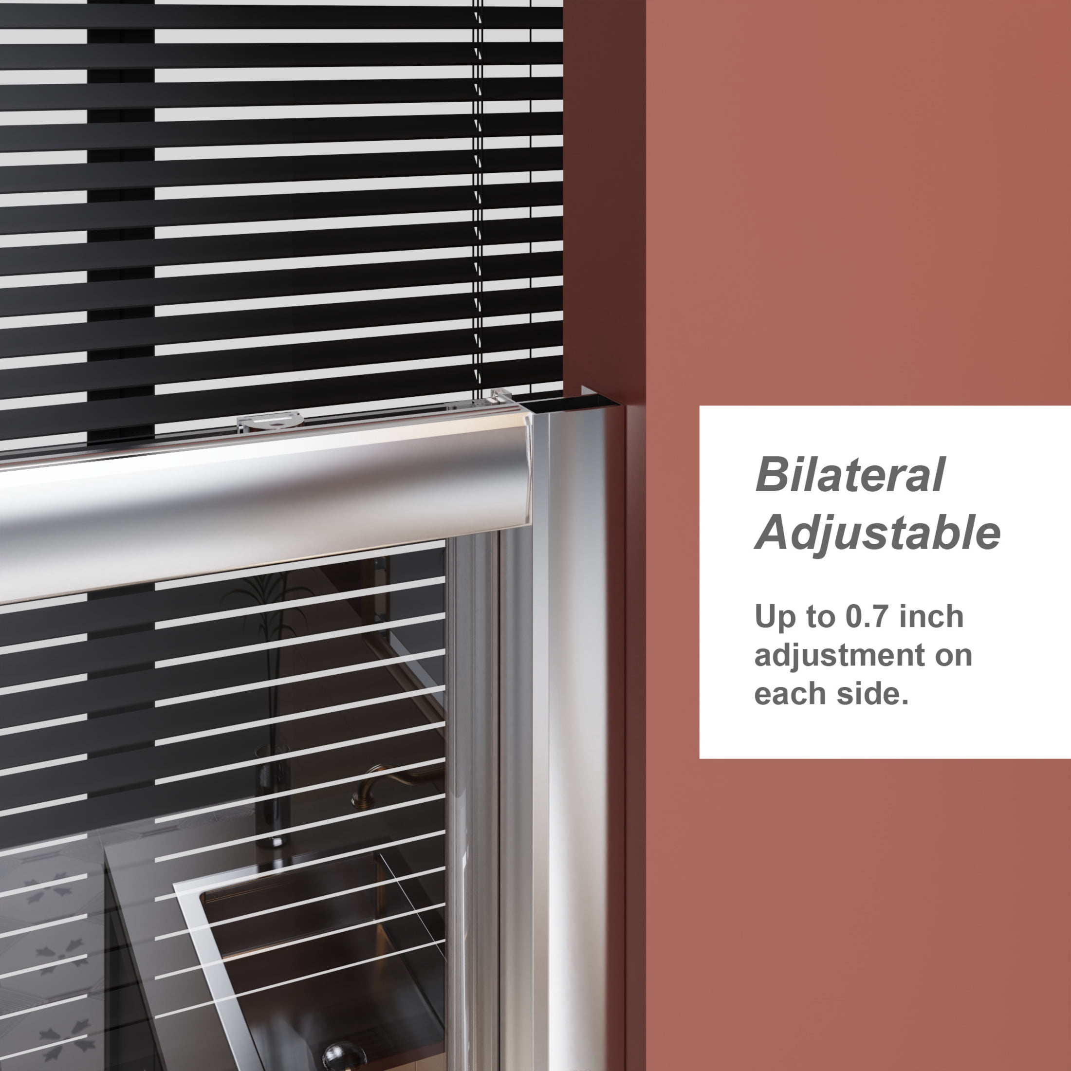 Noble House 60" x 72" Single Sliding Shower Door, 1/5" Clear Tempered Glass with Stainless Steel Handle, Chrome