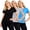 Black & Grey & Aqua, variant on 3-Pack Women's V-Neck Short Sleeve 100% Cotton Summer Tee Tops S-XXL