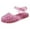 Hot Pink, variant on Utoimkio Toddler Girls Jelly Sandals Soft Rubber Sole Closed Toe Beach Summer Shoes Kid Princess Flat Shoes