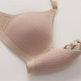 thumbnail image 6 of Sevevn Women Solid No-wire Threaded Gathered Back Button Underwear Bra Khaki 36/80 Sales Today Clearance, 6 of 8
