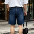 thumbnail image 4 of Men's Baggy Denim Shorts Elastic Waist Stretchy Jean Shorts Wide Leg Relaxed Fit Summer Comfort Jorts, 2XL, 4 of 6