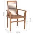 thumbnail image 2 of vidaXL Dining Chairs 8 pcs with Anthracite Cushions Solid Teak Wood, 2 of 12