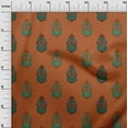 thumbnail image 2 of oneOone Cotton Jersey Rust Brown Fabric Floral & Paisley Block Quilting Supplies Print Sewing Fabric By The Yard 58 Inch Wide, 2 of 4