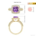 thumbnail image 4 of ANGARA Natural 2.2 Ct. Amethyst with Diamond Halo Ring in 14K Yellow Gold for Women (Ring Size: 11.5), 4 of 9