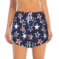 thumbnail image 2 of Yiaed Watercolor Stars Print Women's Running Shorts with Liner 3 Zipper Pockets Elastic Workout Athletic Gym Yoga Shorts-XX-Large, 2 of 7