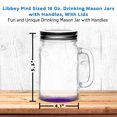 thumbnail image 5 of 10 Libbey Handle Mason Jars with Lids Set, 16 oz. - Traditional style, Drinking, Glassware - Purple, 5 of 5